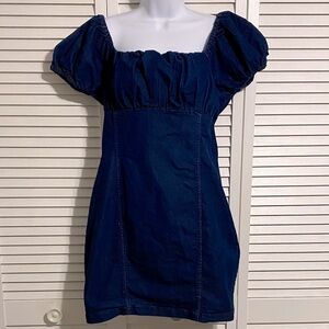 Rosie Harlow Juniors' Cotton Denim Puff Sleeve Dress